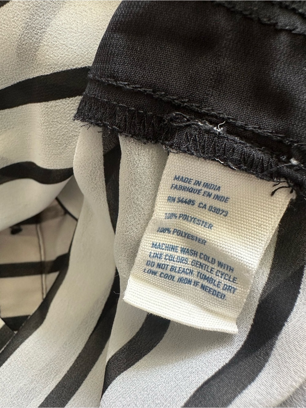 American Eagle Outfitters Sheer Navy White Striped Chiffon Blouse Top Size XS - Picture 6 of 6